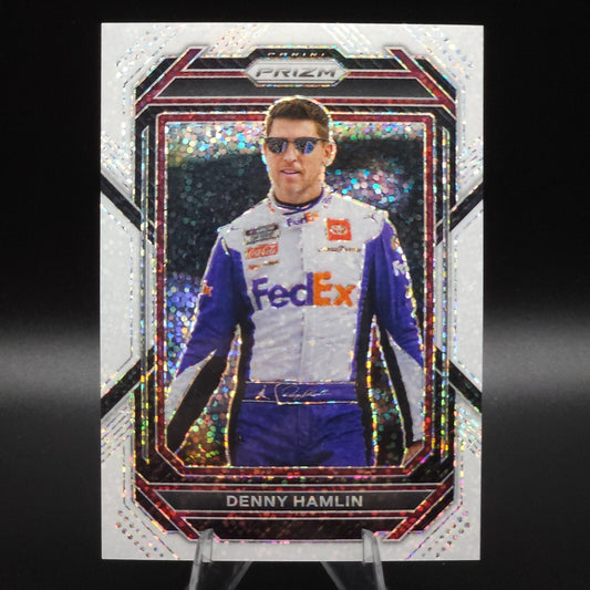 2023 Panini Prizm - Denny Hamlin #40 White Sparkle Prizm