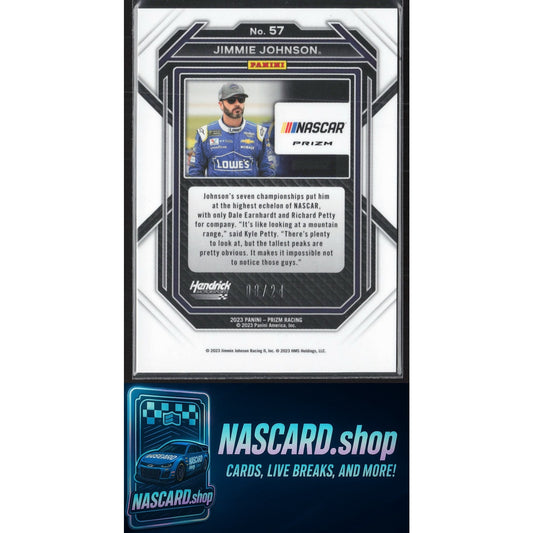 2023 Panini Prizm #57 Jimmie Johnson Rainbow Prizm #/24