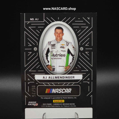 2023 Panini Chronicles Obsidian Signatures AJ Allmendinger Electric Pink /25 - NASCARD.shop