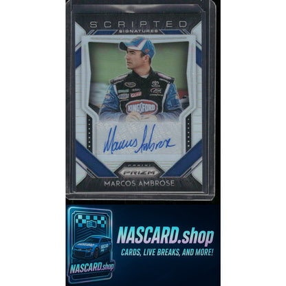 2020 Panini Prizm #SS-MA Marcos Ambrose Scripted Signatures Prizm