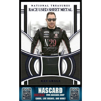 2024 National Treasures Race Used Sheet Metal Blue Kaz Grala /75 - NASCARD.shop