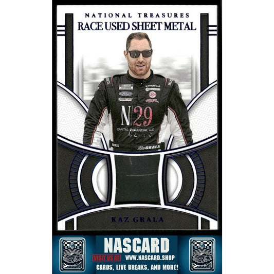 2024 National Treasures Race Used Sheet Metal Blue Kaz Grala /75 - NASCARD.shop