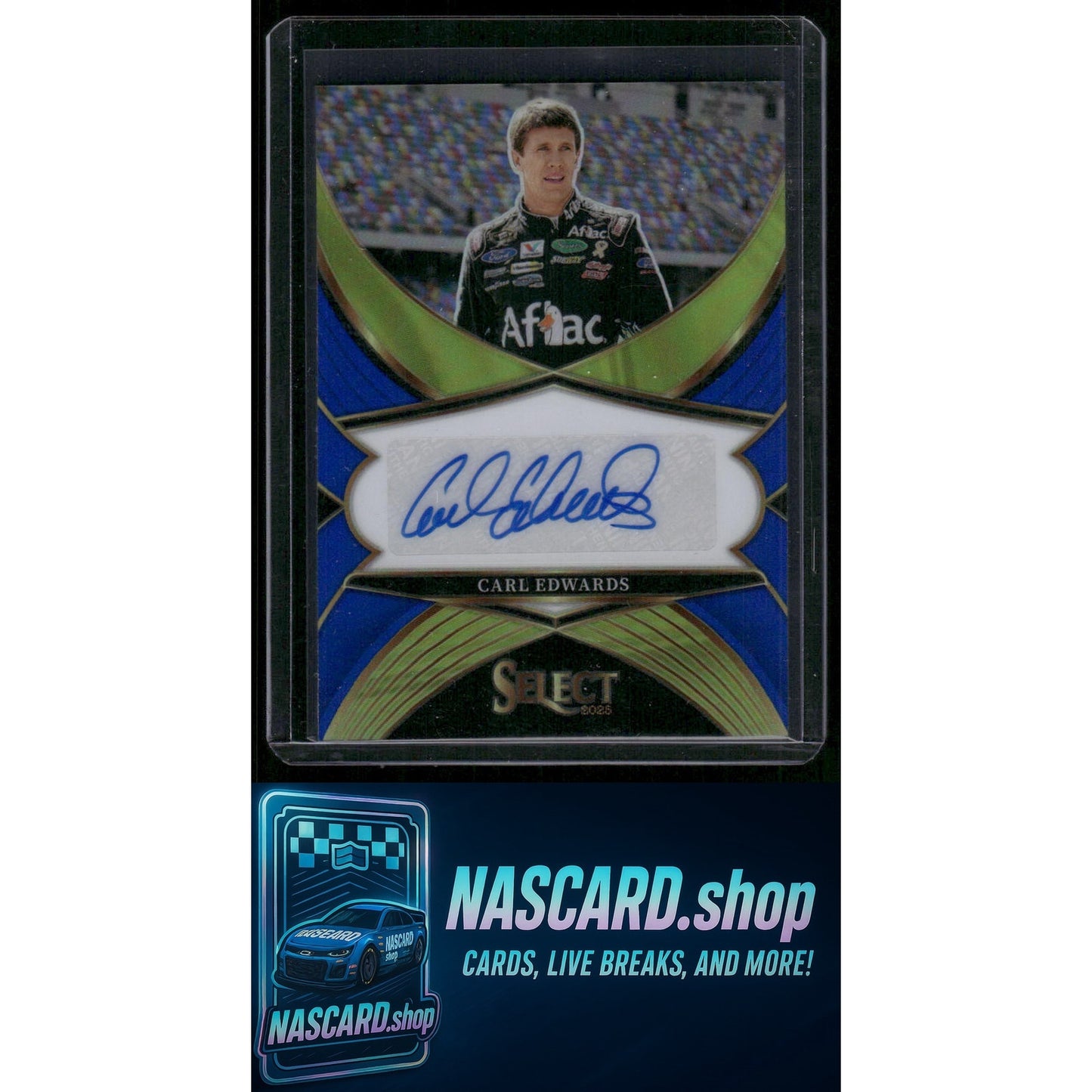 2025 Panini Select #LS-CES Carl Edwards Legendary Signatures Blue Prizms #/99