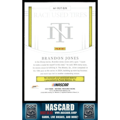 2024 National Treasures Race Used Tires Brandon Jones /75 - NASCARD.shop