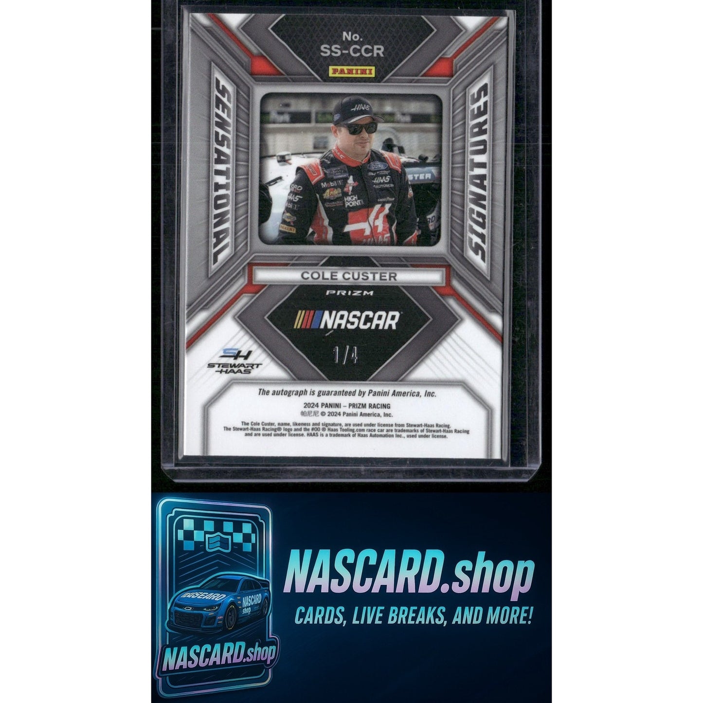 2024 Panini Prizm #SS-CCR Cole Custer Sensational Signatures Blue Shimmer #/4