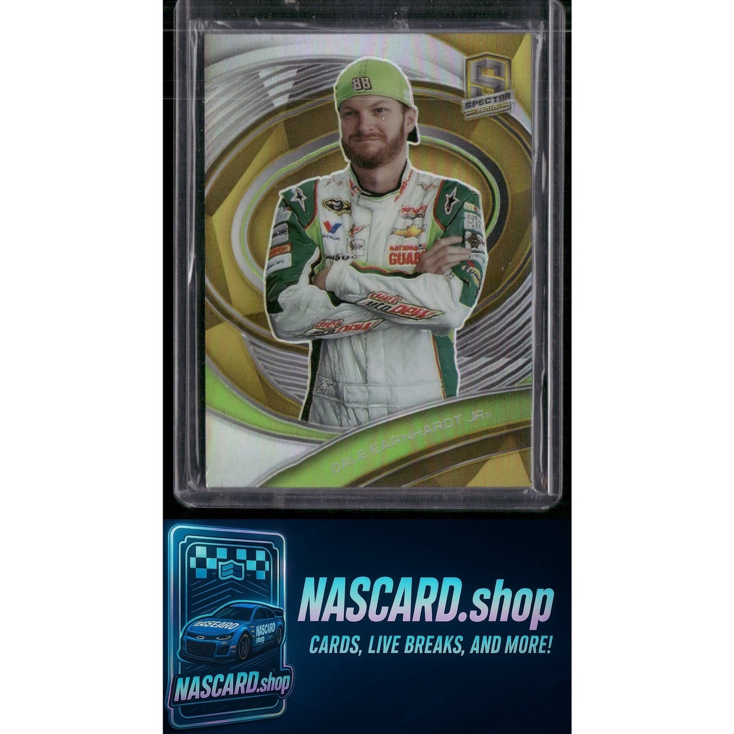 2022 Panini Chronicles #50 Dale Earnhardt Jr. Spectra Gold #/10 - NASCARD.shop