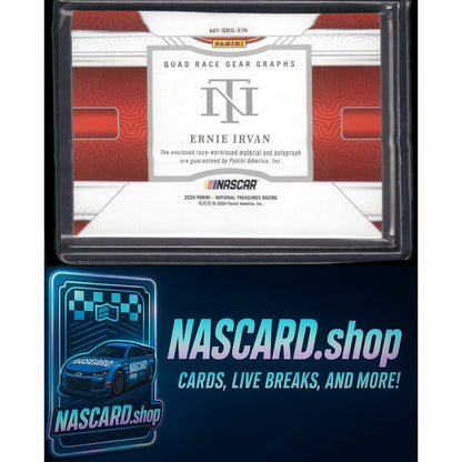 2024 National Treasures Ernie Irvan Quad Race Gear Graphs Holo Silver #/25 - NASCARD.shop