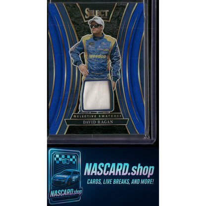 2025 Panini Select #SS-DRG David Ragan Selective Swatches Blue Prizms #/35