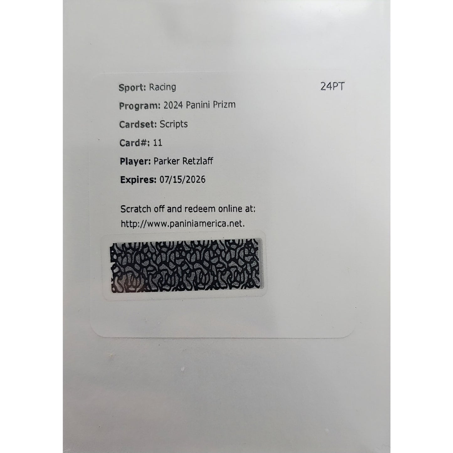 2024 Panini Prizm #S-PRF Parker Retzlaff Scripts REDEMPTION