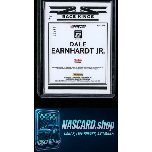 2020 Donruss #8 Dale Earnhardt Jr. Race Kings Optic Signatures Holo #08/99 - NASCARD.shop