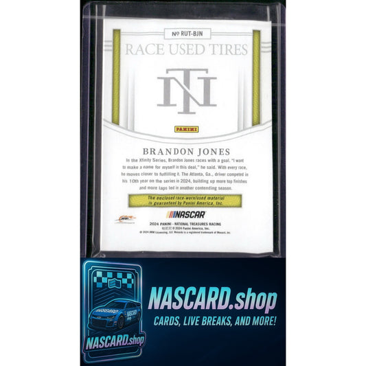2024 Panini National Treasures #RUT-BJN Brandon Jones Race Used Tires #/99 - NASCARD.shop