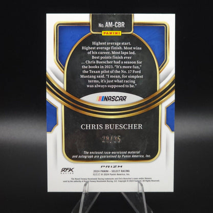 2024 Panini Select Autograph Memorabilia Blue Prizm #AM-CBR Chris Buescher /35 - NASCARD.shop