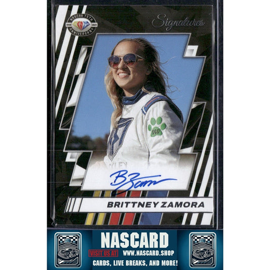 2023 Panini Prime #75-BZ Brittney Zamora NASCAR 75th Anniversary Signatures
