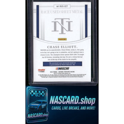 2024 Panini National Treasures #RUS-CET Chase Elliott Race Used Sheet Metal #/99