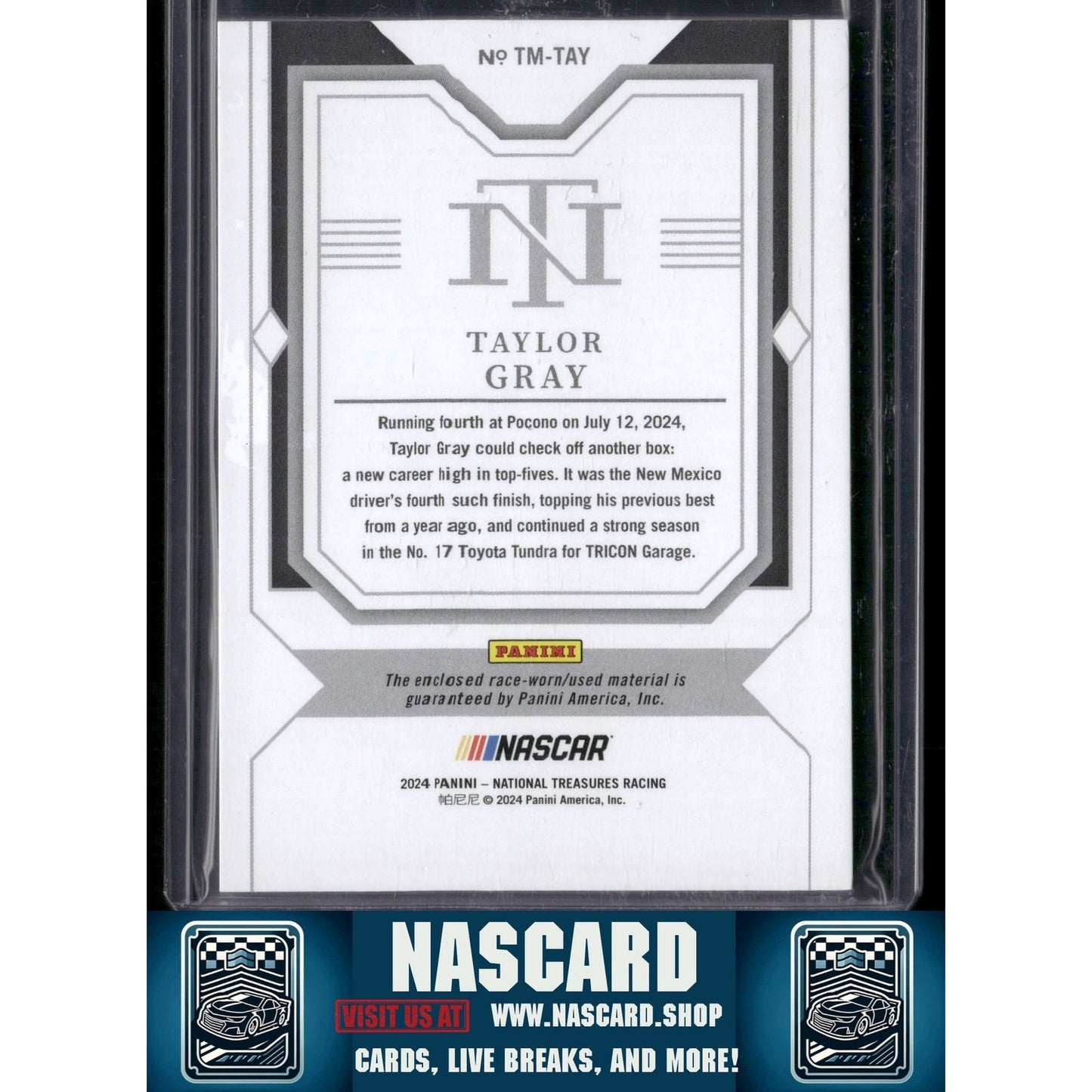 2024 Panini National Treasures #TM-TAY Taylor Gray Timeline Materials - NASCARD.shop