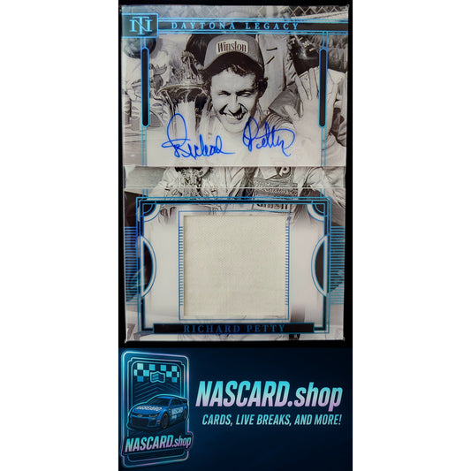 2023 National Treasures Richard Petty Daytona Legacy Booklet Platinum Blue 1/1
