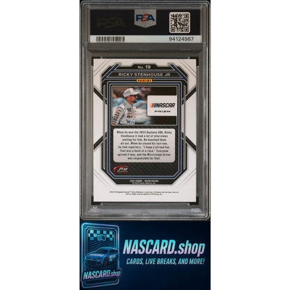 2023 Panini Prizm Nascar #19 Ricky Stenhouse Jr Zebra Prizm PSA 9