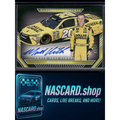 2024 National Treasures Matt Kenseth Track Pass Signatures Holo Silver #/17