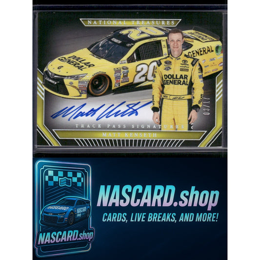 2024 National Treasures Matt Kenseth Track Pass Signatures Holo Silver #/17