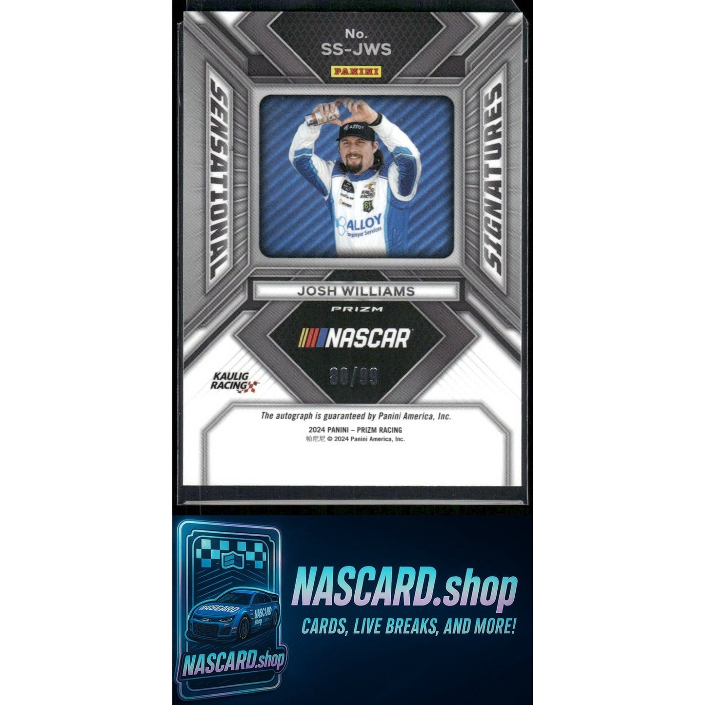 2024 Panini Prizm #SS-JWS Josh Williams Sensational Signatures Red #/99