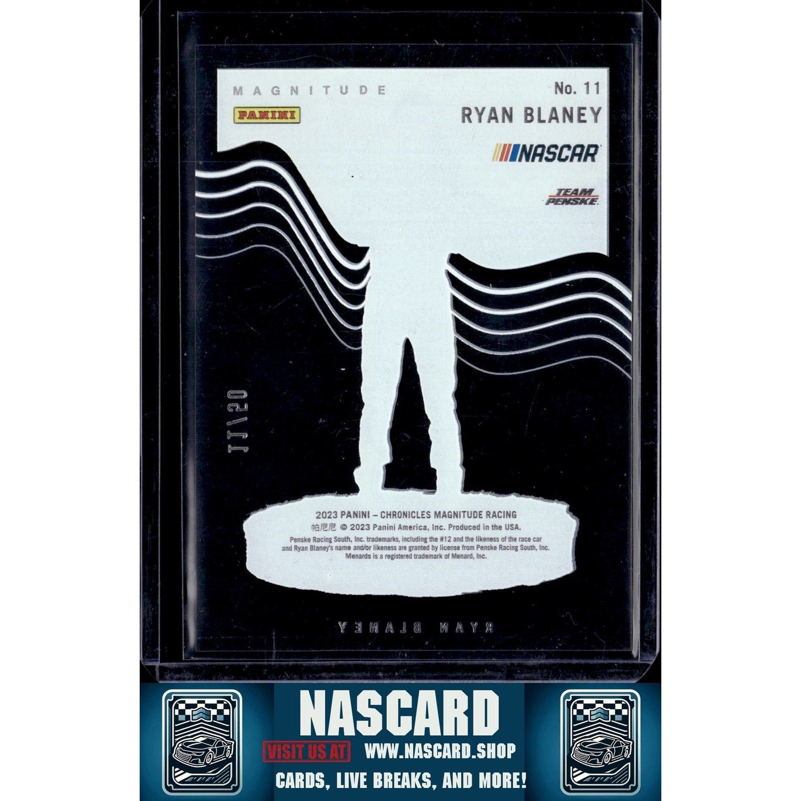 2023 Panini Chronicles #11 Ryan Blaney Magnitude Blue - NASCARD.shop