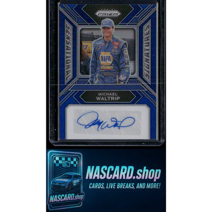 2024 Panini Prizm #SS-MWP Michael Waltrip Sensational Signatures Blue #/49