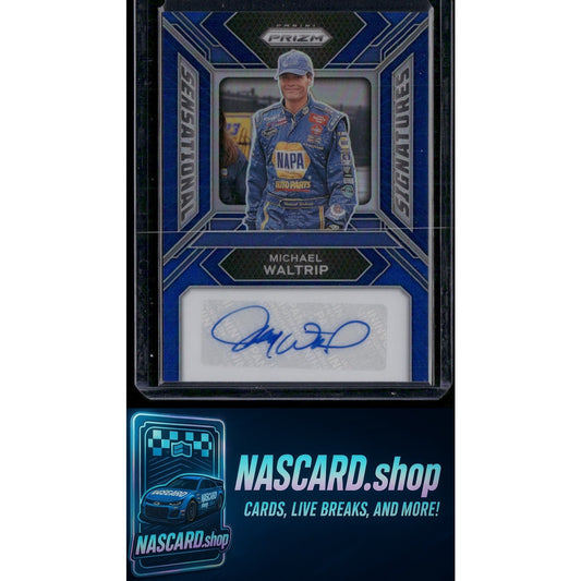 2024 Panini Prizm #SS-MWP Michael Waltrip Sensational Signatures Blue #/49