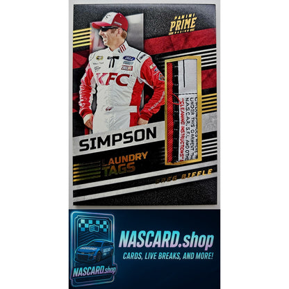 2023 Panini Prime #LT-GBI Greg Biffle Simpson Firesuit Laundry Tags /8 - NASCARD.shop