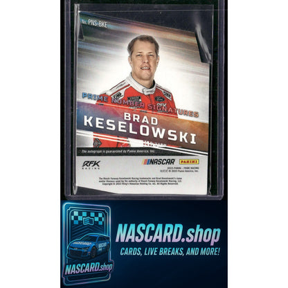 2023 Panini Prime #PNS-BKE Brad Keselowski Die Cut Prime Number Signatures #/49 - NASCARD.shop