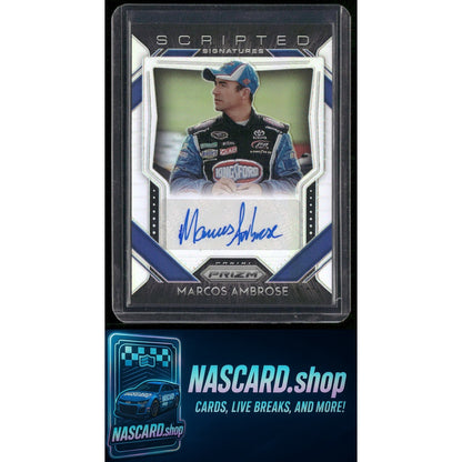 2020 Panini Prizm #SS-MA Marcos Ambrose Scripted Signatures Prizm