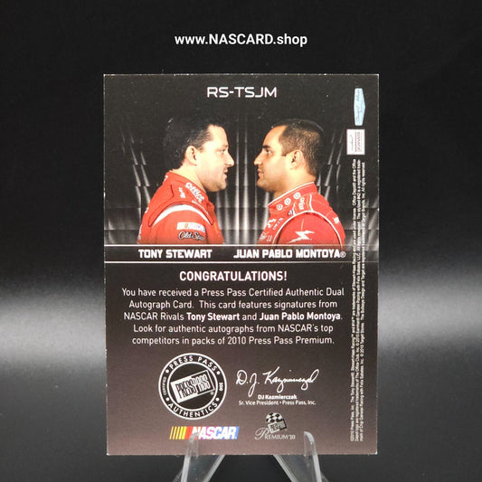 2010 Press Pass Rivals Signatures Tony Stewart Juan Pablo Montoya Holofoil /5