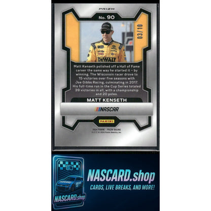 2024 Panini Prizm #90 Matt Kenseth Gold #/10