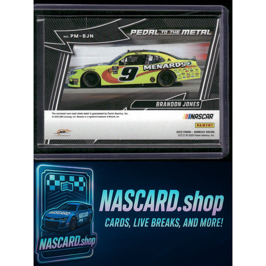 2025 Donruss #PM-BJN Brandon Jones Pedal to the Metal Materials