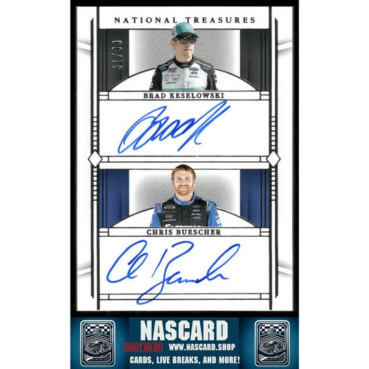 2024 Panini National Treasures Chris Buescher / Brad Keselowski Dual Autographs