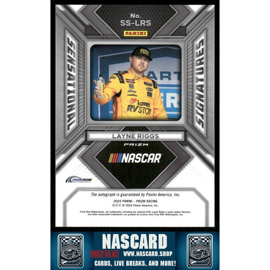 2024 Panini Prizm Sensational Signatures Green Prizm Layne Riggs (RC, AU)