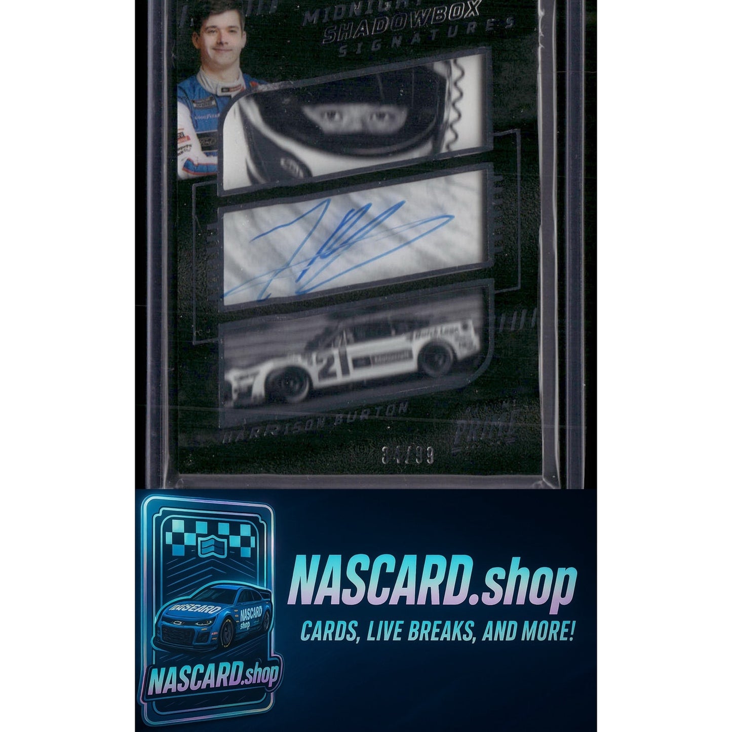 2023 Prime Harrison Burton Midnight Shadowbox Signatures #/99 - NASCARD.shop