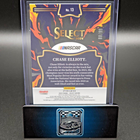 2024 Panini Select Racing En Fuego Red Prizm #13 Chase Elliott 88/99