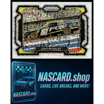 2024 Panini Prizm #54 Justin Haley White Sparkle - NASCARD.shop