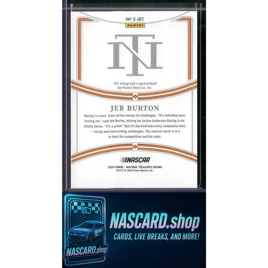 2024 Panini National Treasures #S-JBT Jeb Burton Signatures #/64 - NASCARD.shop