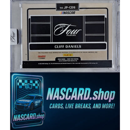 2025 Panini Turn Four Racing Cliff Daniels Jumbo Patches Red #5/5