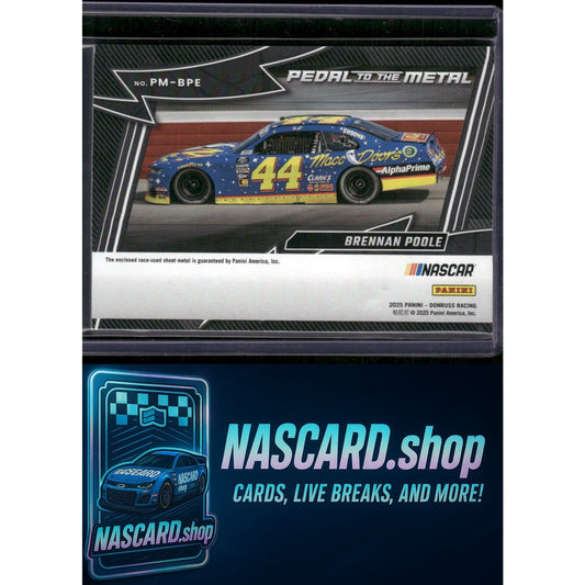 2025 Donruss #PM-BPE Brennan Poole Pedal to the Metal Materials