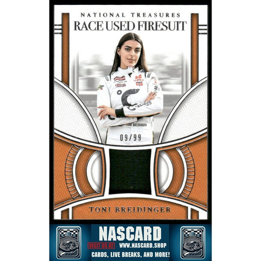 2024 Panini National Treasures Race Used Firesuit Toni Breidinger /99