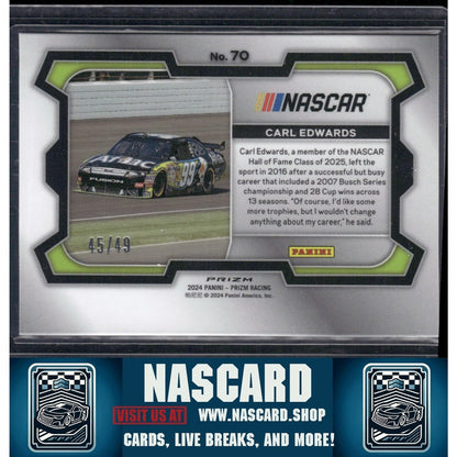2024 Panini Prizm #70 Carl Edwards Carolina Blue - NASCARD.shop