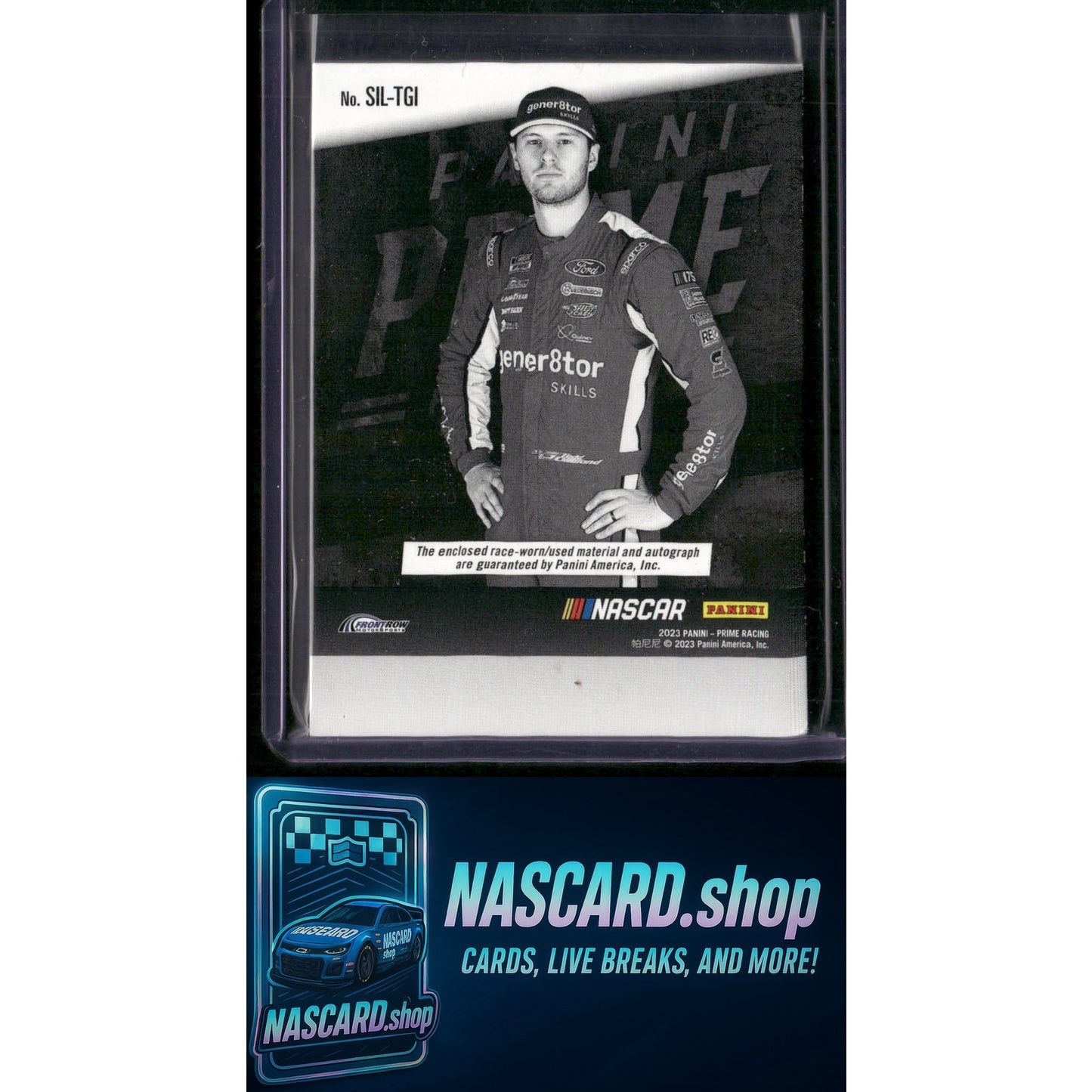 2023 Panini Prime #SIL-TGI Todd Gilliland Midnight Silhouette Signatures #/99 - NASCARD.shop