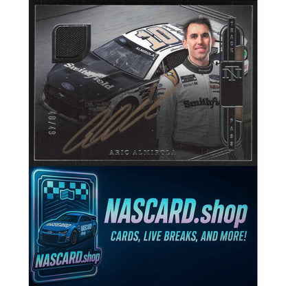 2023 National Treasures Aric Almirola Track Pass Material Signatures Silver #/49