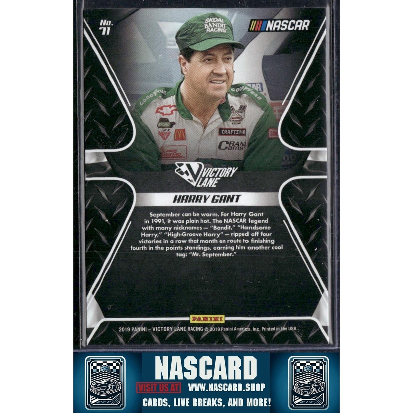 2019 Panini Victory Lane #71 Harry Gant Pedal to the Metal Gold - NASCARD.shop