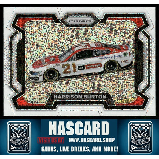 2024 Panini Prizm - Base Rides Harrison Burton #39 White Sparkle Prizm
