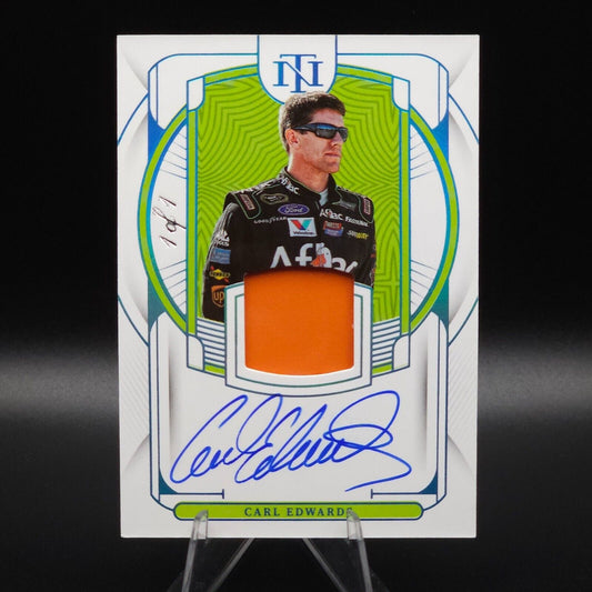 2023 National Treasures Sheet Metal Signatures Platinum Blue Carl Edwards 1/1