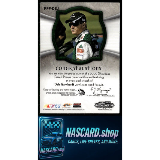 2009 Press Pass Showcase #PPF-DEJ Dale Earnhardt Jr. Prized Pieces Firesuit #/25 - NASCARD.shop