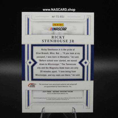 2024 National Treasures Treasured Swatches Holo Gold Ricky Stenhouse Jr. /10